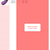 Cross stitch pattern of a purple eggplant with a green stem, showcasing a simple yet charming design for needlepoint enthusiasts.