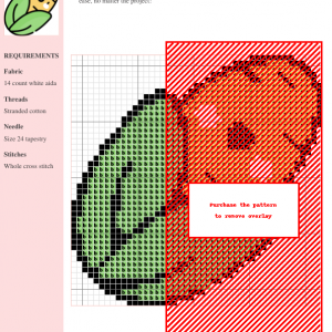 Cross stitch pattern featuring a charming cartoon corn cob with green husks and friendly facial features.