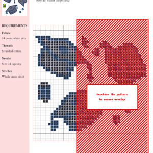 Image of a cross stitch pattern featuring three graduation caps, scattered playfully, with added celebratory sparkles.