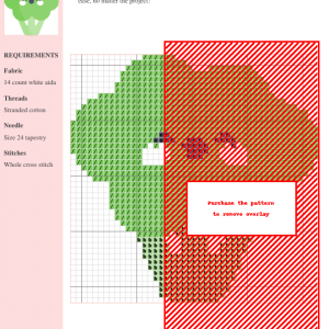 Cross stitch pattern featuring a cute, smiling broccoli design. Perfect for beginner stitchers.