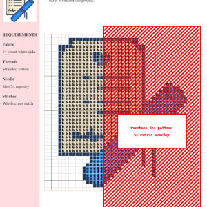 Image of a cross stitch pattern design depicting a graduation certificate and diploma.