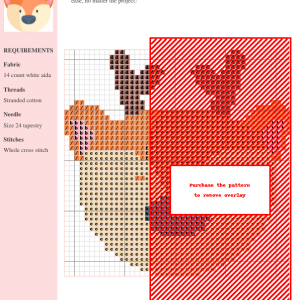 Image of a charming deer head cross stitch pattern featuring warm orange, brown, and pink tones. Perfect for beginners and experienced stitchers.