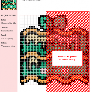A charming cross-stitch pattern depicting a kawaii lasagna dish with layers of pasta, cheese, and a happy face.