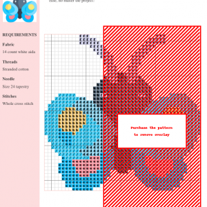 A vibrant cross stitch pattern depicting a charming blue butterfly with yellow and pink accents. Ideal for beginner to intermediate stitchers.