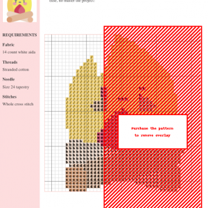 Cross stitch pattern featuring a cute, cartoonish bonfire with a grumpy expression, sitting on crossed logs.