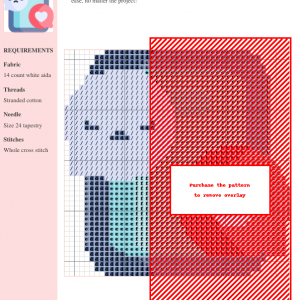 A charming cross stitch pattern depicting a smartphone screen with two speech bubbles; one sad and light blue, the other a pink heart-filled bubble expressing love or support.