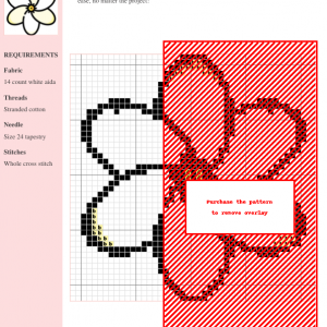 Image of a gardenia flower cross stitch pattern. The design features a stylized cream-colored gardenia with a yellow center.