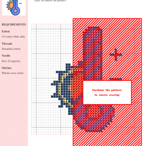 Cross stitch pattern depicting a thermometer with a sun, showcasing a vibrant and cheerful design.