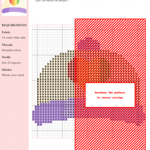 Cross stitch pattern of a baseball cap featuring a rainbow heart design. Perfect for Pride Month projects.