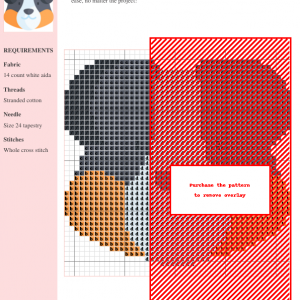 A charming cross-stitch pattern featuring the head of a Bernese Mountain Dog. The design showcases the dog's signature tri-color markings in a simple, cute style.