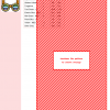 Cross stitch pattern featuring a pair of round eyeglasses with pastel rainbow lenses and orange frames.