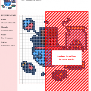 Image of a delightful cross stitch pattern featuring chocolate, candy, and a lollipop in a vibrant, cartoonish style.
