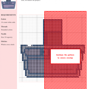 A colorful cross stitch pattern depicting a whimsical chimney. Perfect for kitchen décor or needlepoint projects.