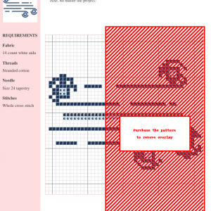 Cross stitch pattern depicting stylized wind, featuring flowing lines and circular elements in a cool blue palette.