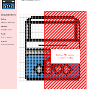 A charming cross-stitch pattern depicting a blue ice bucket with ice cubes. Perfect for beginner to intermediate stitchers.