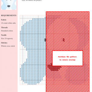 Cross stitch pattern featuring a charming Bedlington Terrier dog in soft blue and white.