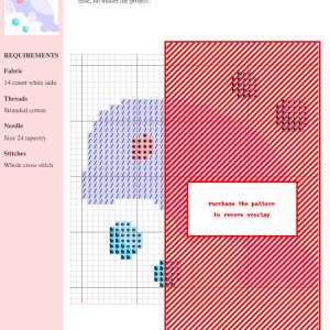 Cross stitch pattern featuring a charming, cartoon-style sea cow surrounded by light blue bubbles. Perfect for beginner stitchers.