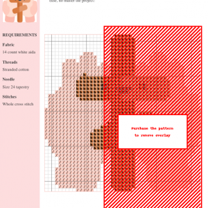Cross stitch pattern featuring a stylized orthodox cross made of cute bandage designs, surrounded by hands.