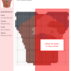 Cross stitch pattern featuring a charming, stylized Yorkshire Terrier with floppy ears and a sweet expression.