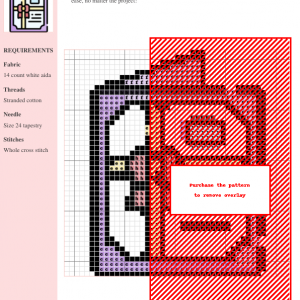 Image of a cross stitch pattern depicting a folded birthday card with a ribbon and bow. Perfect for crafting a handmade birthday greeting.
