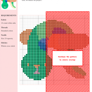 Adorable anaconda cross stitch pattern featuring a green snake with a smiling face, light brown and blue accents, perfect for beginner stitchers.