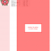 Image of a cross stitch pattern featuring a stylized pink bromeliad flower with a light blue center, outlined in green.