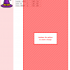 Cross stitch pattern of a purple witch's hat with an orange band, perfect for Halloween crafts.