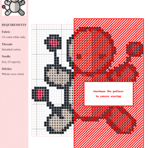 Cross stitch pattern featuring a charming voodoo doll with colorful pins. A unique and slightly spooky design for needlepoint enthusiasts.