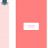 Cross stitch pattern of a cute, stylized beetle with a smiling face and segmented body.