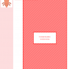 Cross stitch pattern of a cute, cartoonish bug in coral and peach tones.