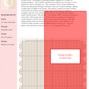 Cross-stitch pattern depicting a condom in a minimalist style.